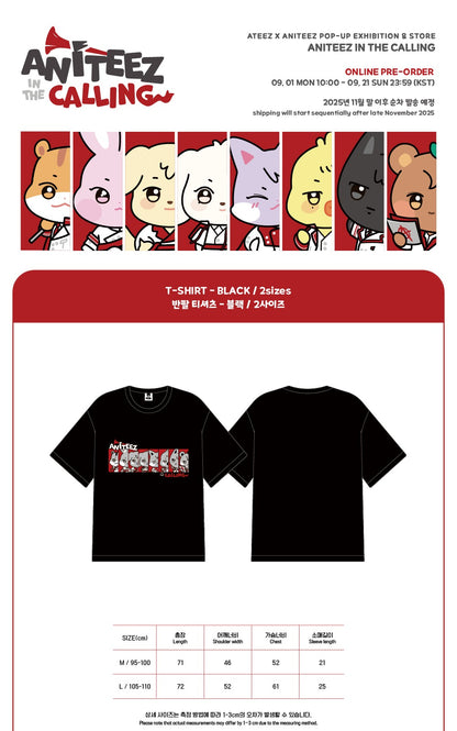 (PRE-ORDER 2025-12-10) ATEEZ - OFFICIAL MD [ANITEEZ IN THE CALLING] T-SHIRTS (2 Options)