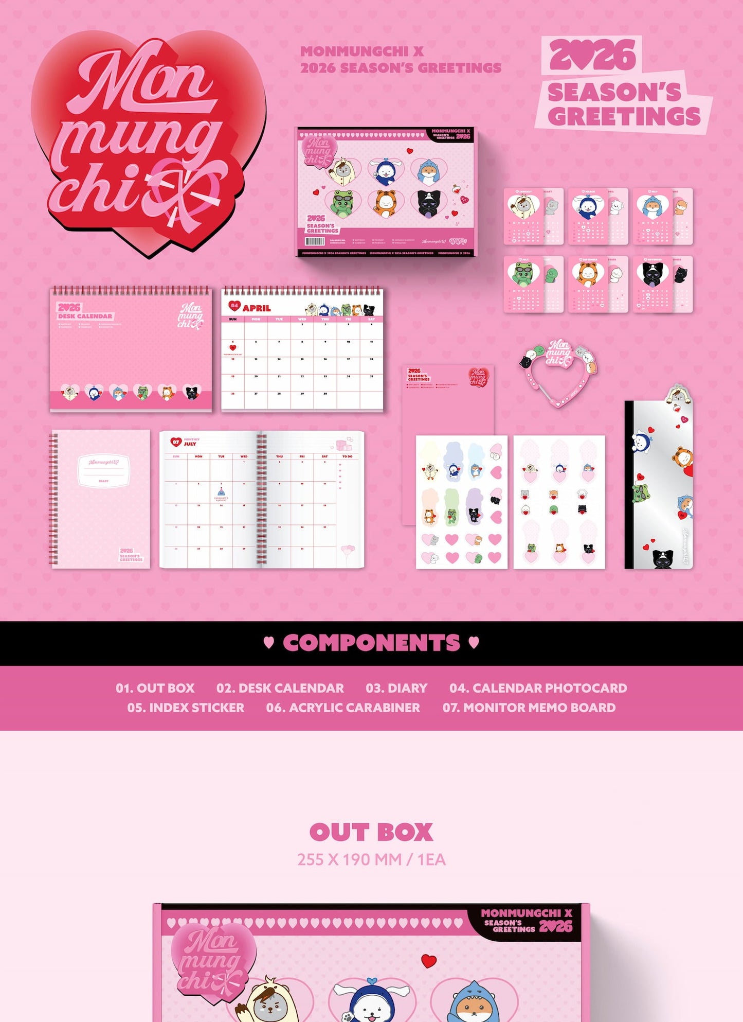 (PRE-ORDER 2025-12-26) MONSTA X - [MONMUNGCHI x 2026 Season's Greetings](💝 K-Towns 2026 Season's Greetings Event!)