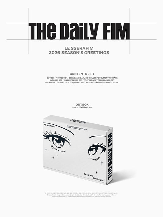 (PRE-ORDER 2025-12-24) LE SSERAFIM - 2026 Season's Greetings [THE DAILY FIM](POB - Unit Printed Photo 2ea)(💝 K-Towns 2026 Season's Greetings Event!)