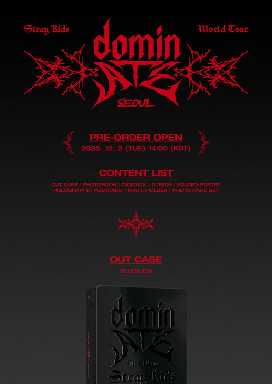 (PRE-ORDER 2025-12-16) Stray Kids - World Tour [dominATE SEOUL] DVD (POB - Photocard 8ea 1 SET - Pre-order only)