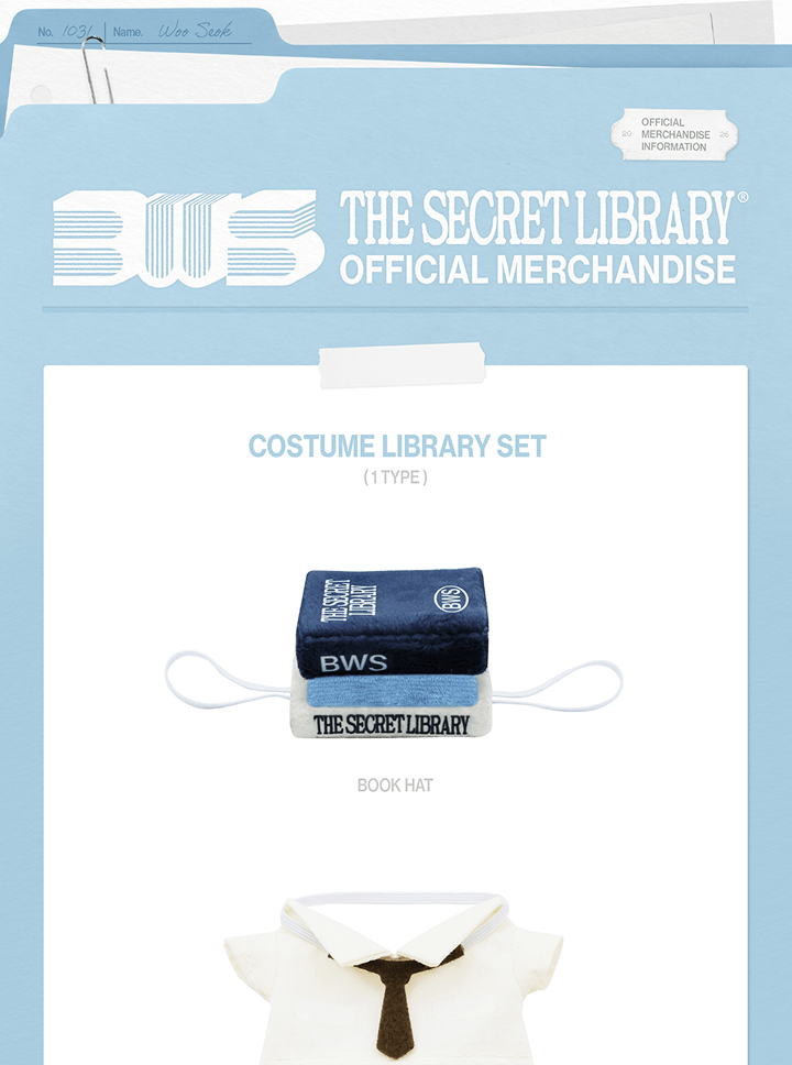 (PRE-ORDER 2026-09-04) BYEON WOO SEOK - [2026 BWS Asia Fanmeeting Tour <The Secret Library> in Seoul MD] Costume Library Set