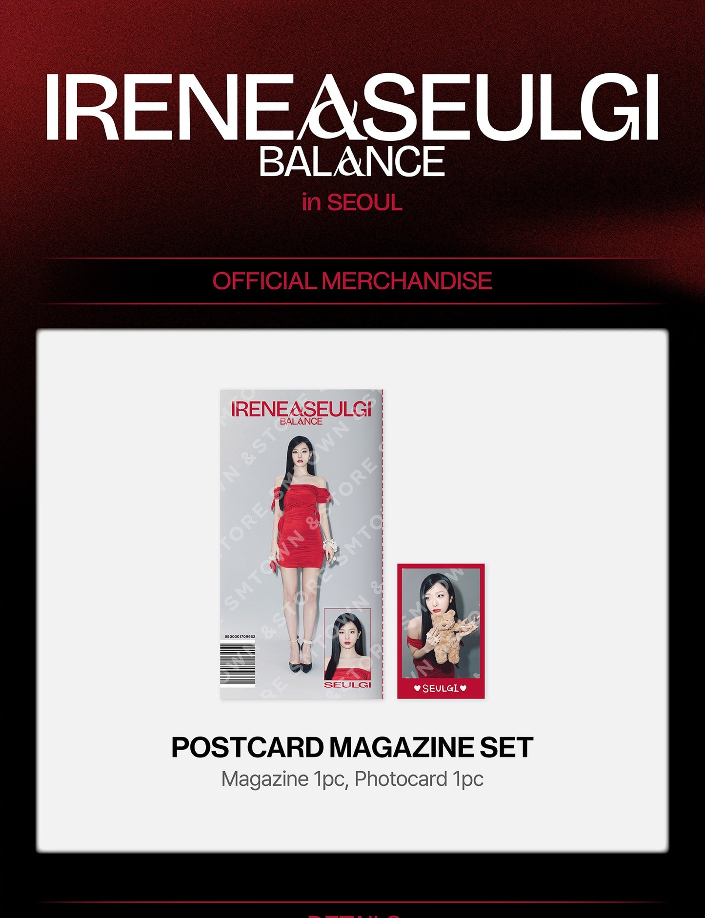 IRENE & SEULGI (Red Velvet) - Concert Tour [BALANCE] in Seoul MD - Postcard Magazine Set (2 Versions).