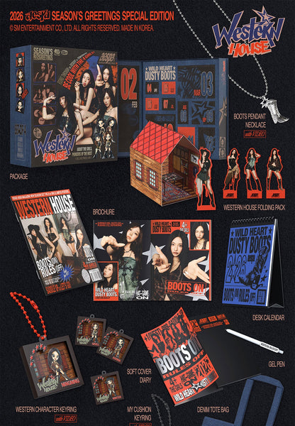 (PRE-ORDER 2025-12-26) aespa - 2026 Season's Greetings Special Edition (POB - Photocard Set + Removable Sticker)(💝 K-Towns 2026 Season's Greetings Event!)