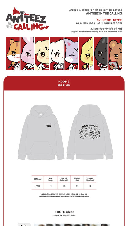 (PRE-ORDER 2025-12-10) ATEEZ - OFFICIAL MD [ANITEEZ IN THE CALLING] HOODIE (POB - Photocard 1ea)