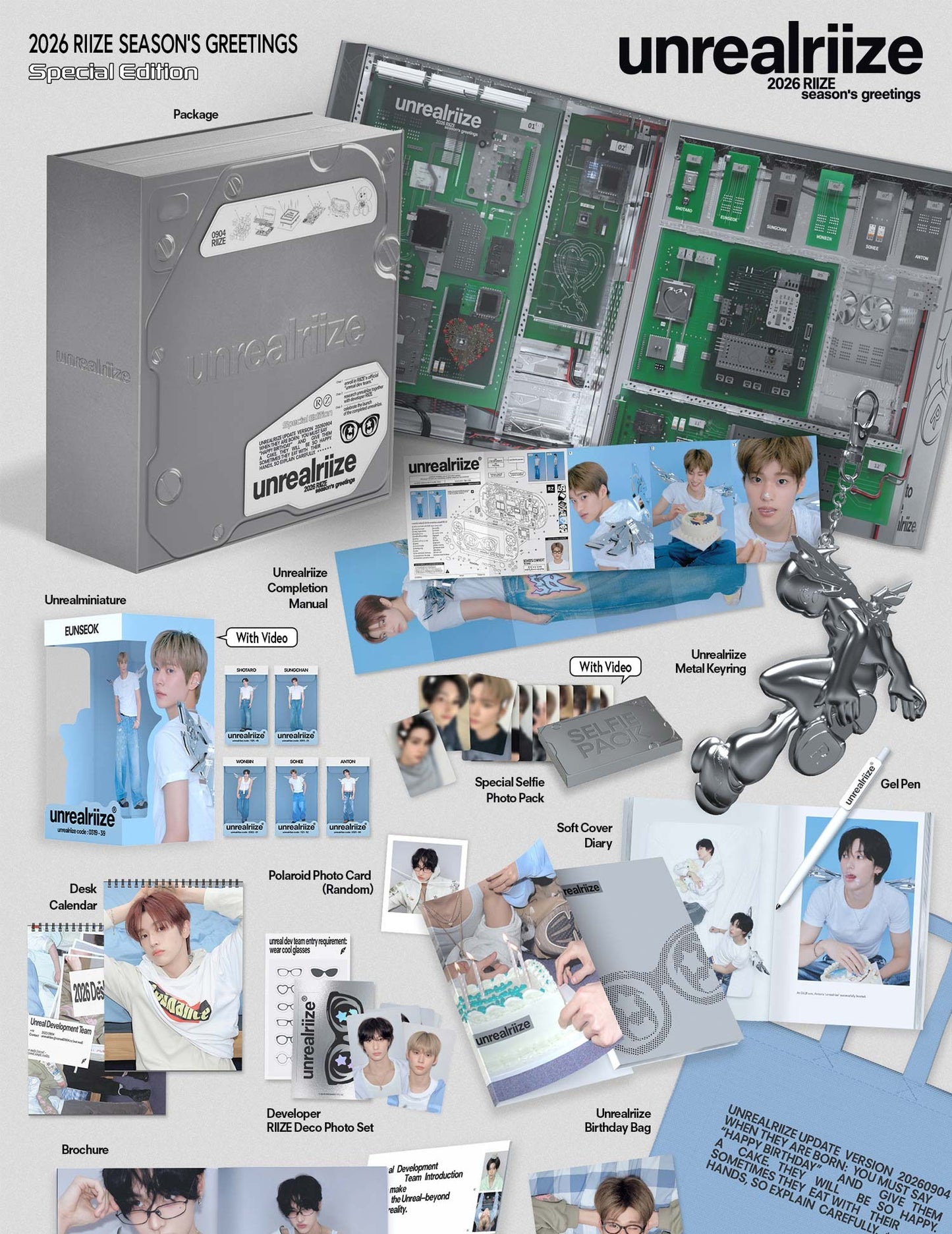 (PRE-ORDER 2025-12-26) RIIZE - 2026 Season's Greetings Special Edition (POB - Photocard Set + Removable Sticker)(💝 K-Towns 2026 Season's Greetings Event!)