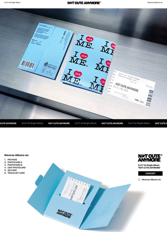 (PRE-ORDER 2025-11-24) ILLIT - 1st Single Album [NOT CUTE ANYMORE] Weverse Albums Version.