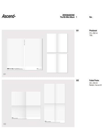 (PRE-ORDER 2026-05-19) ZEROBASEONE - 6th Mini Album [Ascend-] 11 Versions (5 Versions) Random 1ea (POB Included - Pre Order only)