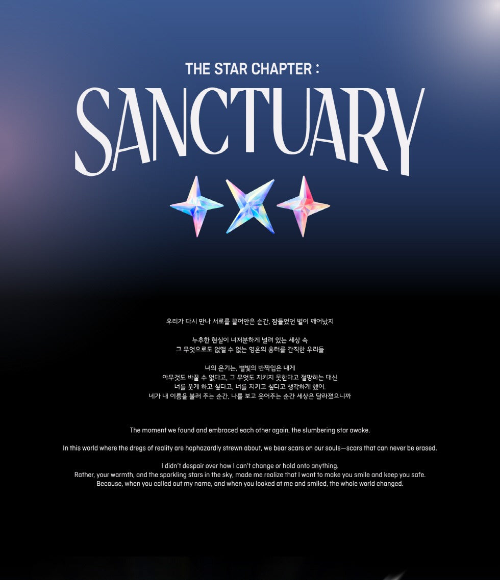 TOMORROW X TOGETHER TXT THE STAR CHAPTER: SANCTUARY (3 Versions) [POB - The Star Chapter : Sanctuary album's POB - Unreleased Selfie Included!! (Limited Quantity)]..