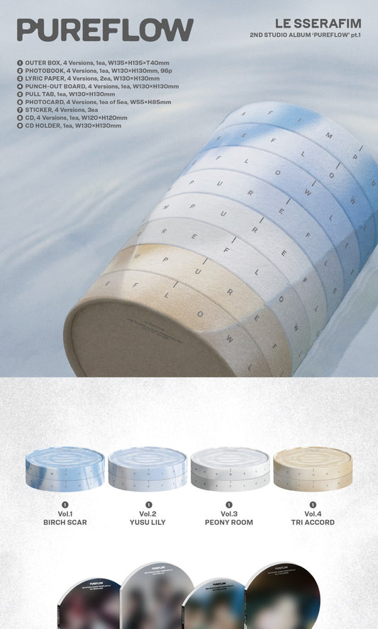 (PRE-ORDER 2026-05-22) LE SSERAFIM - 2nd Studio Album [PUREFLOW pt.1] (4 Versions) Random 1ea (Weverse Shop POB Included)