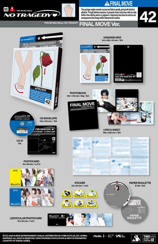 TWS - 5th Mini Album [NO TRAGEDY] Standard Version (2 Versions)(POB Option available)