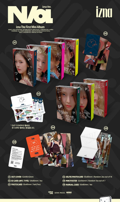izna - 1st Mini Album N/A izna Version(Nemo album) (7 Versions).