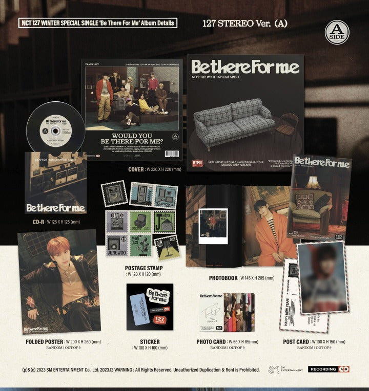 NCT 127 Winter Special Single Album - Be there for me - 127 Stereo version (2 Versions).
