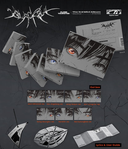 (PRE-ORDER 2025-11-11) CLOSE YOUR EYES - 3rd Mini Album [blackout] eyes Version (7 Versions) Random 1ea