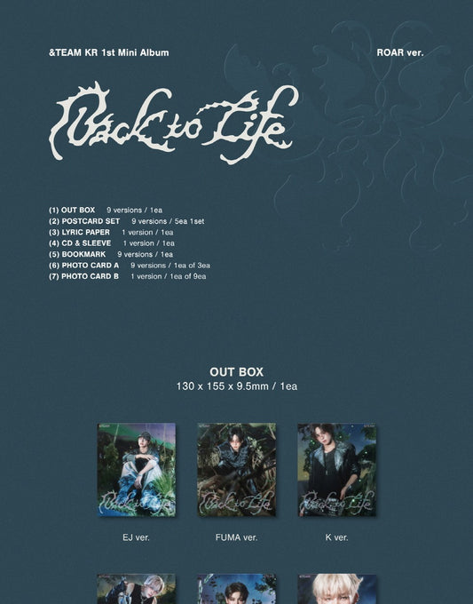 &TEAM - Korea 1st Mini Album [Back to Life] ROAR Version (9 Versions)
