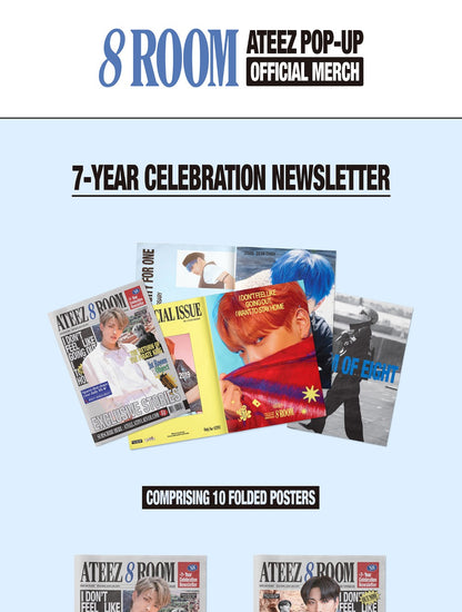 (PRE-ORDER 2026-01-10) ATEEZ - [POP-UP 8ROOM OFFICIAL MERCH] 7-YEAR CELEBRATION NEWSLETTER (8 Versions)