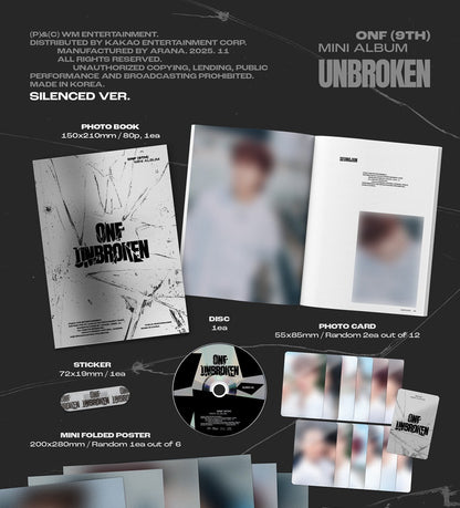 (PRE-ORDER 2025-11-11) ONF - 9th Mini Album [UNBROKEN] (2 Versions) Random 1ea