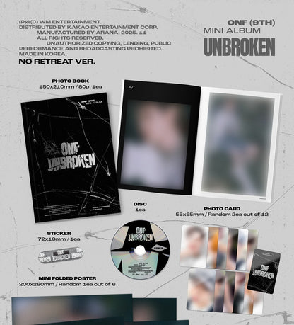 (PRE-ORDER 2025-11-11) ONF - 9th Mini Album [UNBROKEN] (2 Versions) Random 1ea