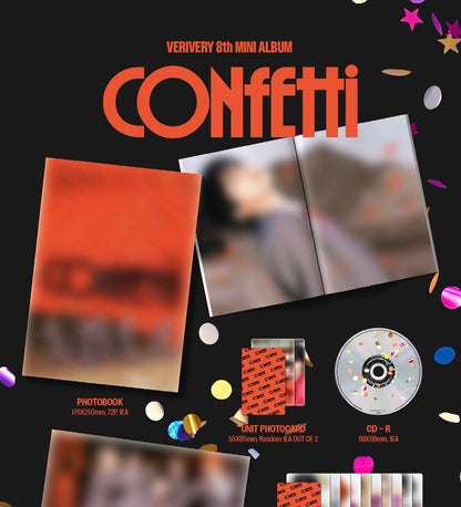 (PRE-ORDER 2026-09-07) VERIVERY 베리베리 - 8th Mini Album [CONFETTI] Photobook Version [K-Towns Exclusive Signed Album + Official Photocard Set]