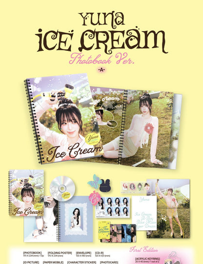 YUNA (ITZY) - 1st Mini Album [Ice Cream] Photobook Version (2 Versions) Random 1ea