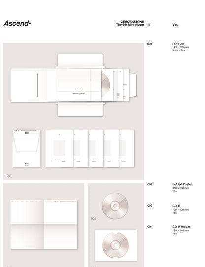 (PRE-ORDER 2026-05-19) ZEROBASEONE - 6th Mini Album [Ascend-] 11 Versions (5 Versions) Random 1ea (POB Included - Pre Order only)