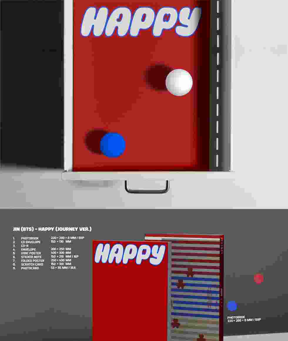 JIN (BTS) Happy (3 Versions) Random 1ea – K-Towns