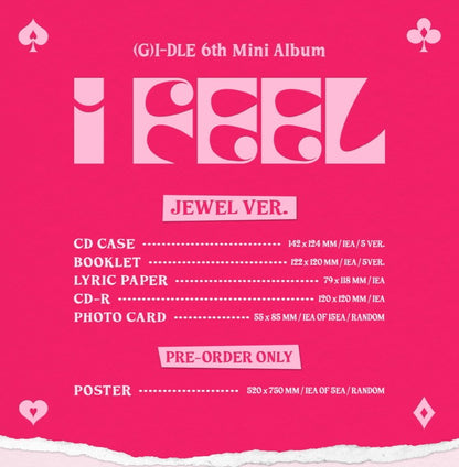 (G)I-DLE 6th Mini Album, I feel, Jewel Version (5 Versions).