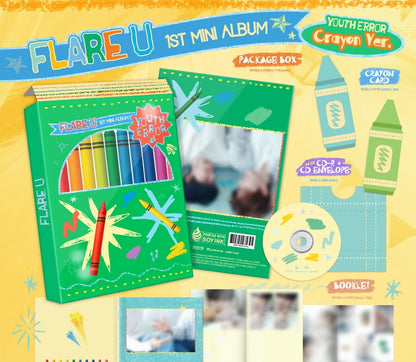 FLARE U (플레어 유) - 1st Mini Album [YOUTH ERROR] Crayon Version (RESTOCK 2026-10-02)