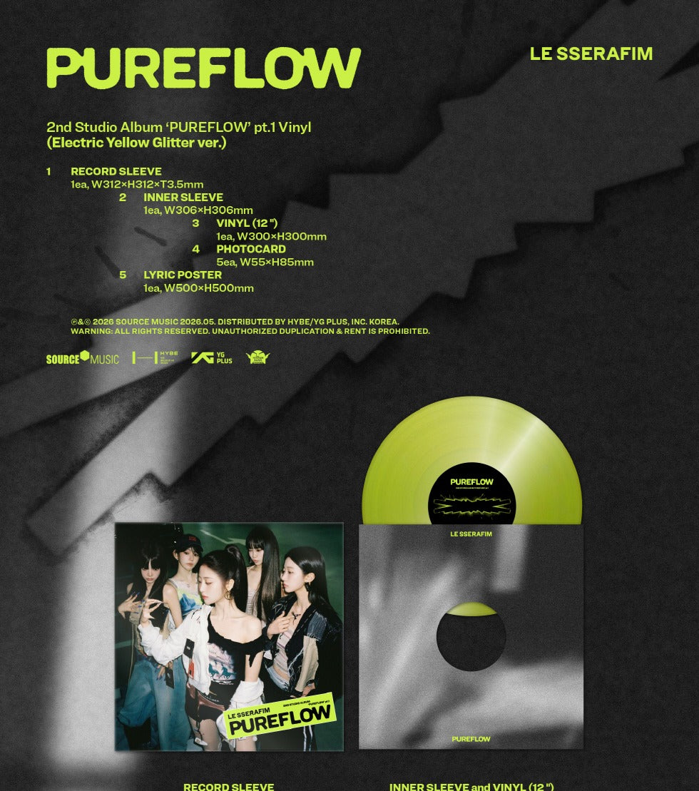 LE SSERAFIM - 2nd Studio Album [PUREFLOW pt.1] LP Vinyl Version (2