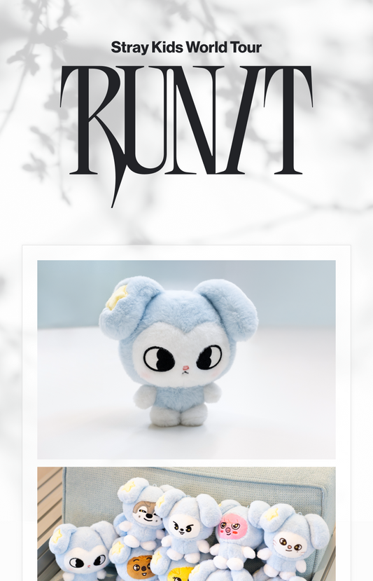 (PRE-ORDER 2026-11-16) Stray Kids - [Stray Kids World Tour <RUN IT SEOUL> Merch] TASY PLUSH ORIGINAL Ver. - RUN IT (POB Included Based on Order Amount)