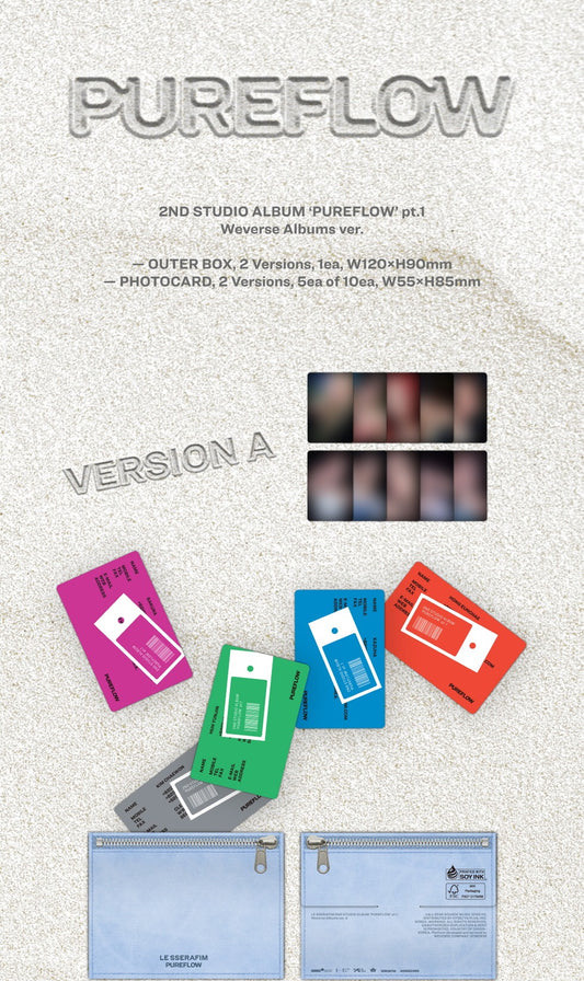 (PRE-ORDER 2026-05-22) LE SSERAFIM - 2nd Studio Album [PUREFLOW pt.1] Weverse Albums Version (2 Versions) Random 1ea