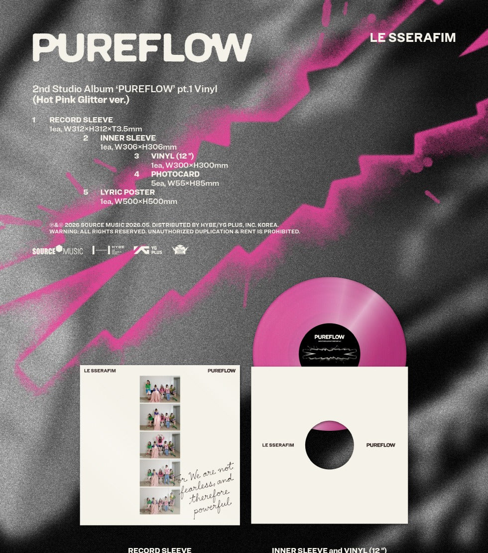LE SSERAFIM - 2nd Studio Album [PUREFLOW pt.1] LP Vinyl Version (2 Versions)