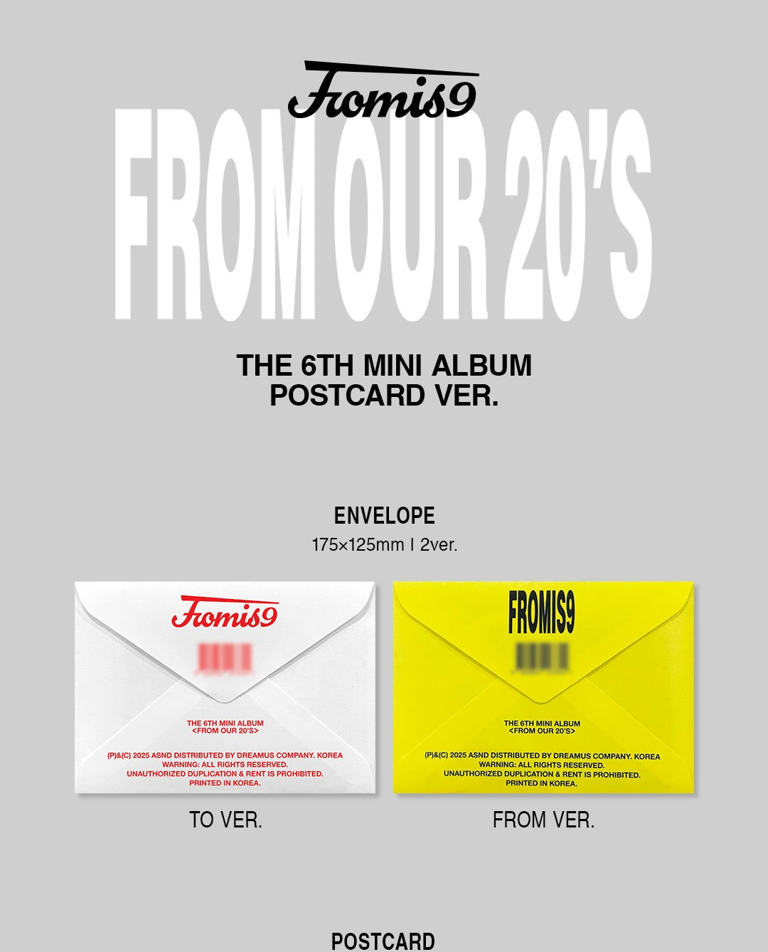 Fromis_9 (F9) - 6th Mini Album [From Our 20's] Postcard Version (2 Versions)