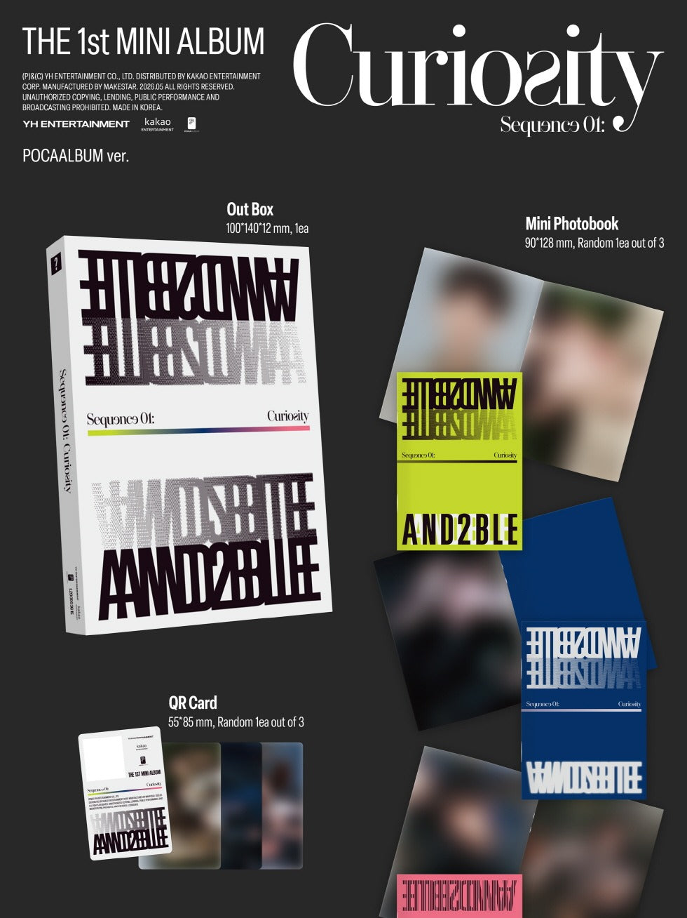 AND2BLE (앤더블) - 1st Mini Album [Sequence 01: Curiosity] POCAALBUM Version (POB Option availalbe)