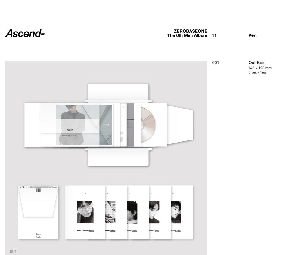 ZEROBASEONE - 6th Mini Album [Ascend-] 11 Version (5 Versions)