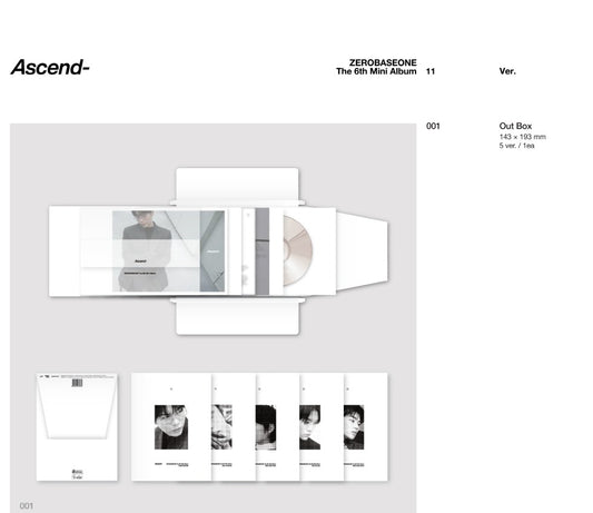 ZEROBASEONE - 6th Mini Album [Ascend-] 11 Version (5 Versions)