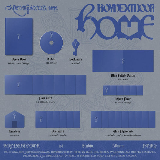 (PRE-ORDER 2026-06-08) BOYNEXTDOOR - 1st Studio Album [HOME] Standard Version (3 Versions) Random 1ea (POB Included - Pre-order only)