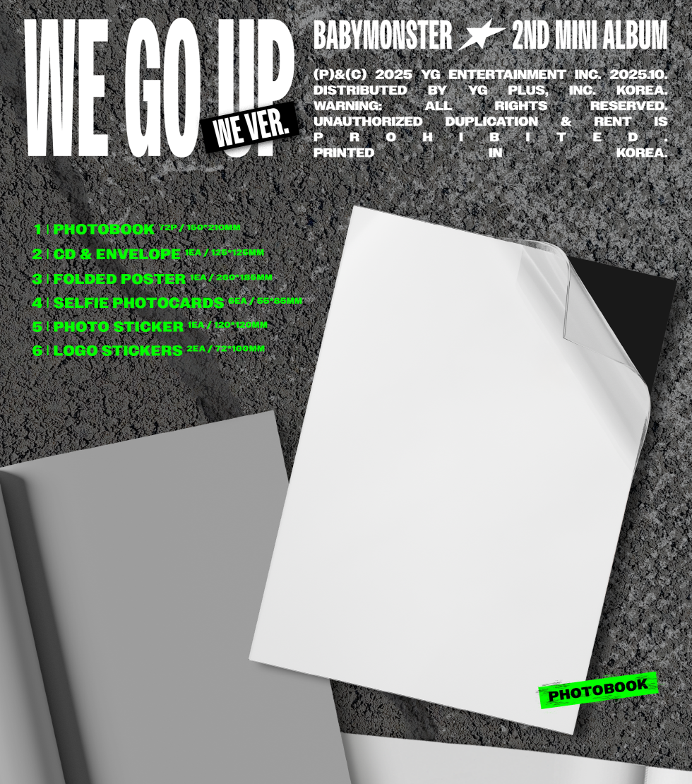 (PRE-ORDER 2025-10-10) BABYMONSTER - 2nd Mini Album [WE GO UP] (3 Versions) Set