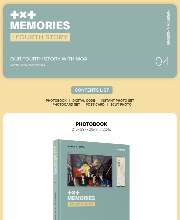 TOMORROW X TOGETHER (TXT) - [Memories : Fourth Story](POB - Group Photo TICKET Included)