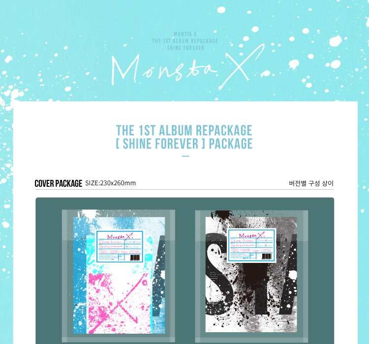 Monsta X 1st repackage album Shine forever (2 Versions).