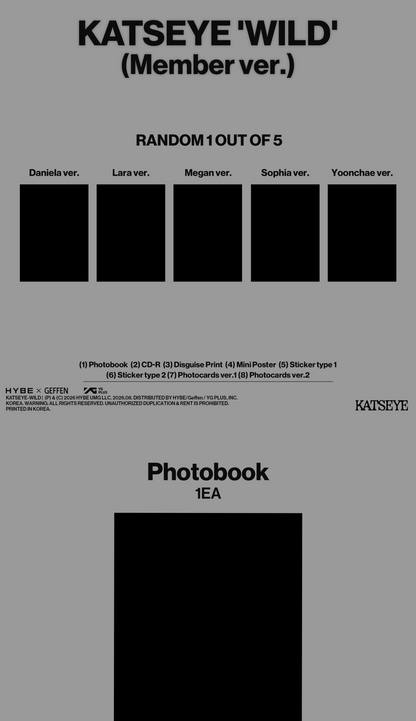 (PRE-ORDER 2026-08-14) KATSEYE - [WILD] Member Version (5 Versions) Random 1ea (POB Included)