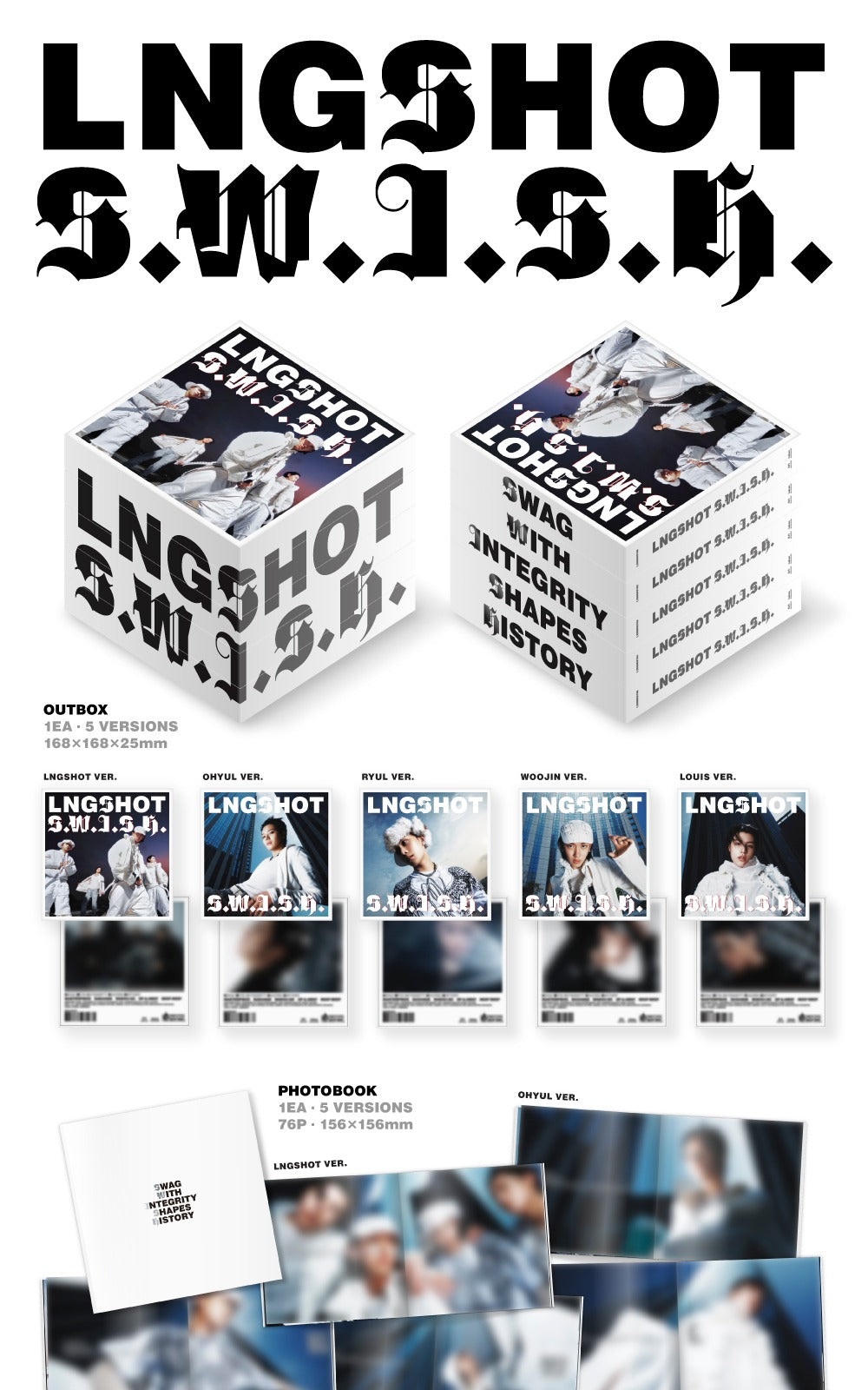 (PRE-ORDER 2026-11-11) LNGSHOT - EP Album [S.Wi.I.S.H] Standard Version (5 Versions) Random 1ea (🎁POB Included - Pre-order only)