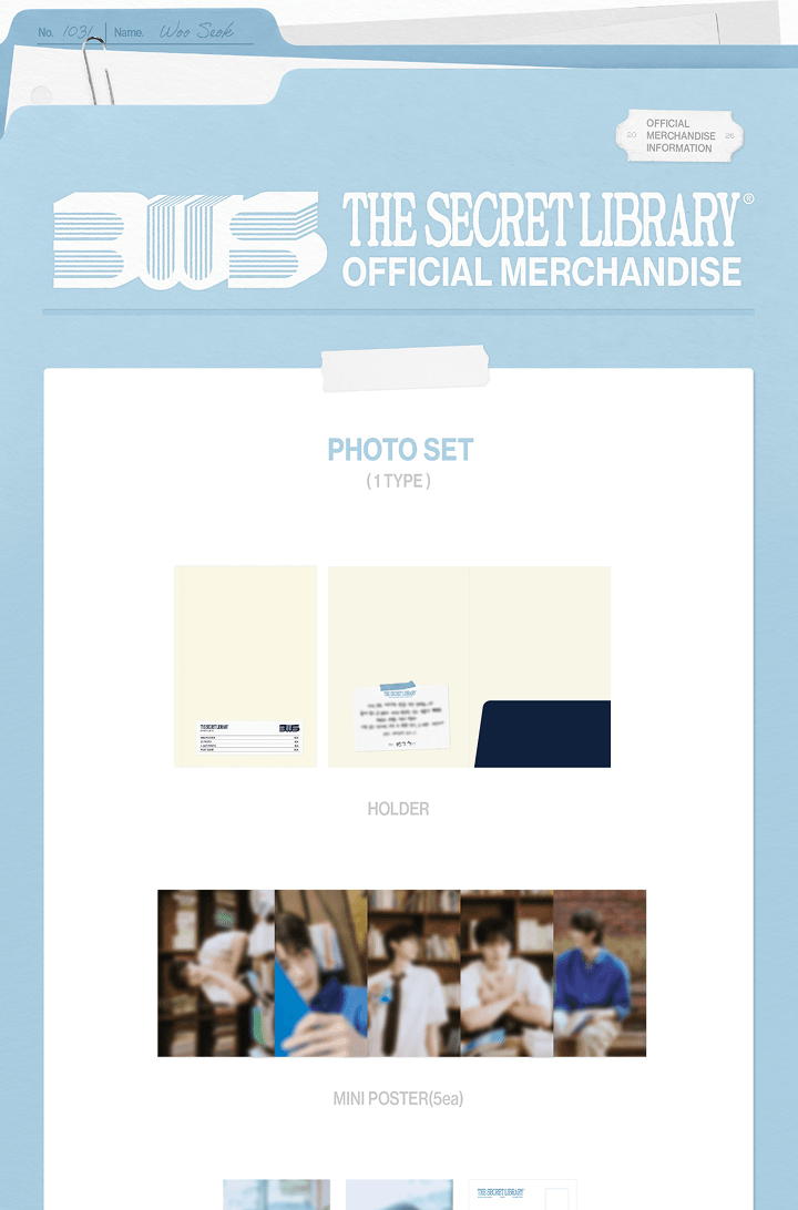 (PRE-ORDER 2026-09-04) BYEON WOO SEOK - [2026 BWS Asia Fanmeeting Tour <The Secret Library> in Seoul MD] Photo Set