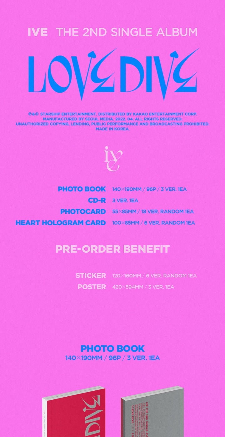 IVE - 2nd Single Album [Love Dive] (3 Versions). – K-Towns