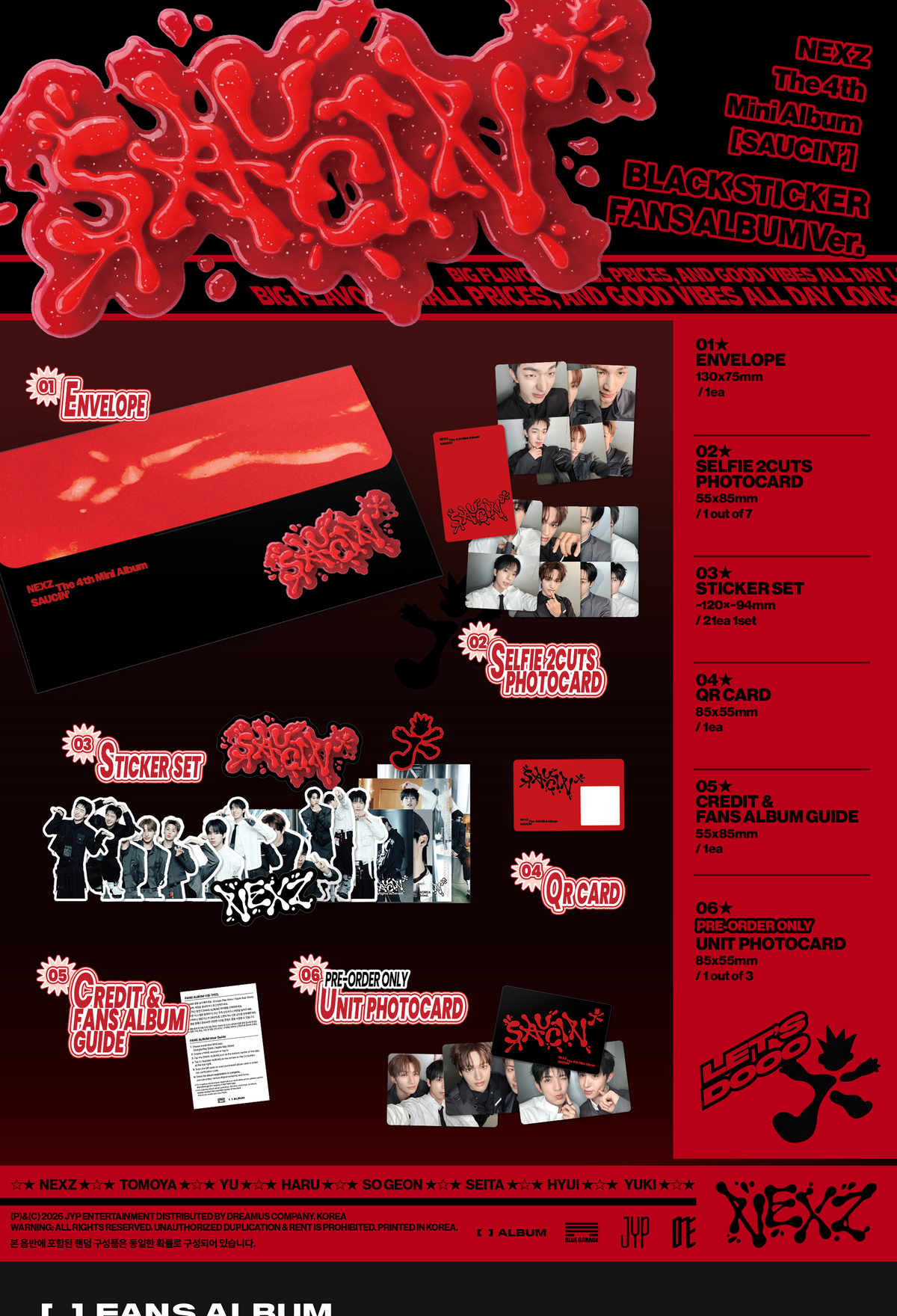 NEXZ - 4th Mini Album [SAUCIN'] STICKER FANS ALBUM Version (2 Versions)