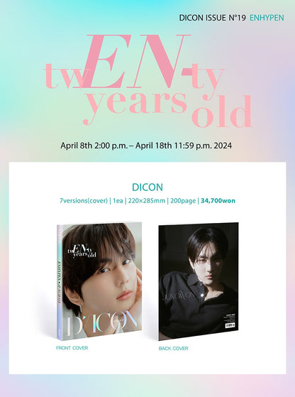 DICON - VOLUME N°19 ENHYPEN : tw(EN-)ty years old (10 Versions)(Magazine).