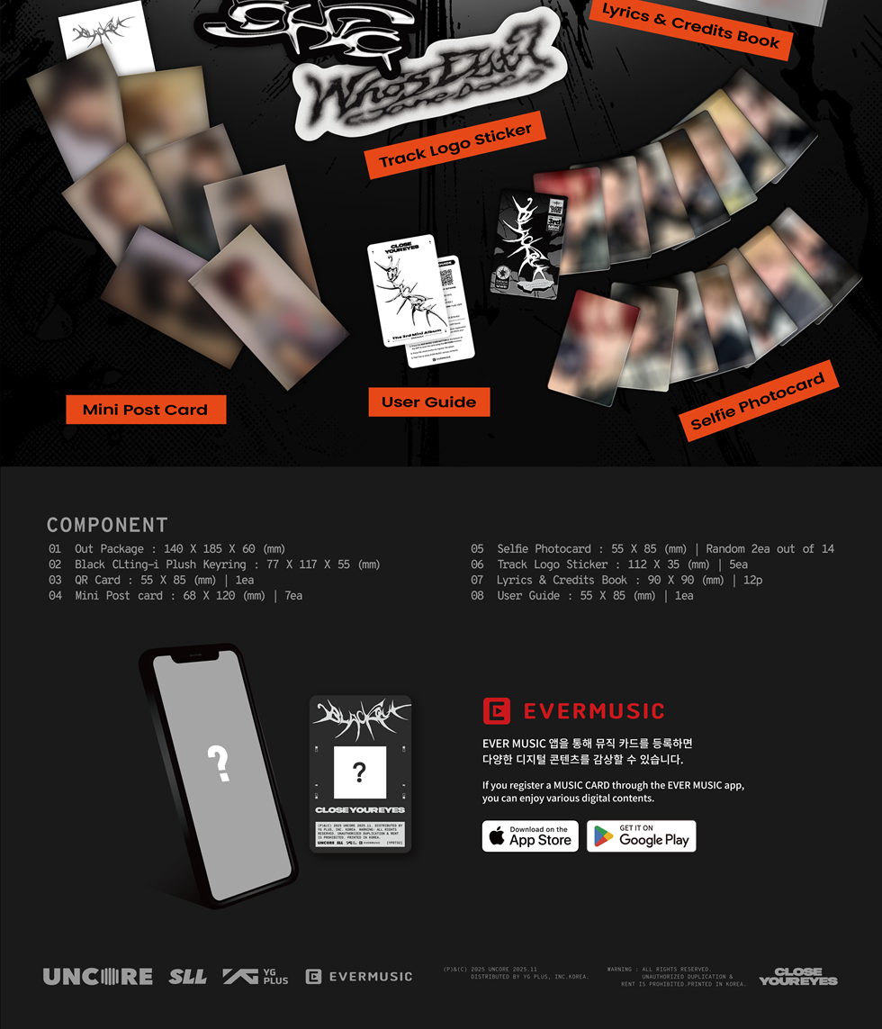 (PRE-ORDER 2025-11-11) CLOSE YOUR EYES - 3rd Mini Album [blackout] black CLting-i Version