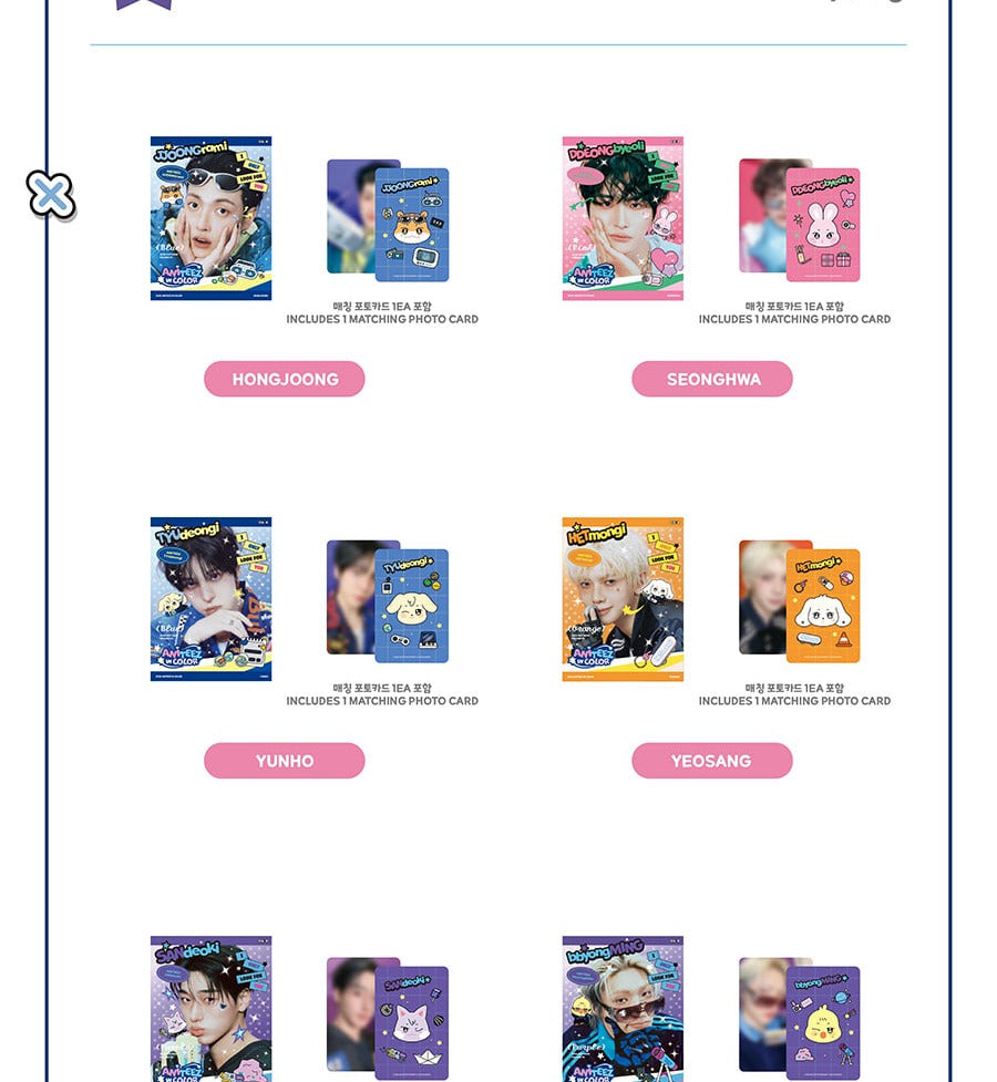 (PRE-ORDER 2026-08-31) ATEEZ x ANITEEZ - POP-UP STORE MD [ANITEEZ IN COLOR] MINI PHOTOBOOK (8 Versions)(POB Included Based on Order Amount)