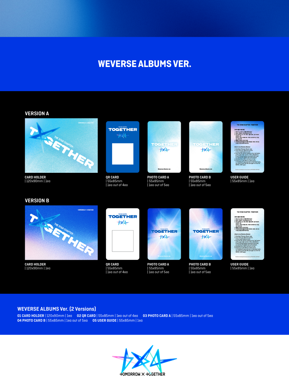 (PRE-ORDER 2025-07-21) TOMORROW X TOGETHER (TXT) - [THE STAR CHAPTER: TOGETHER] Weverse Albums Version (2 Versions) Random 1ea