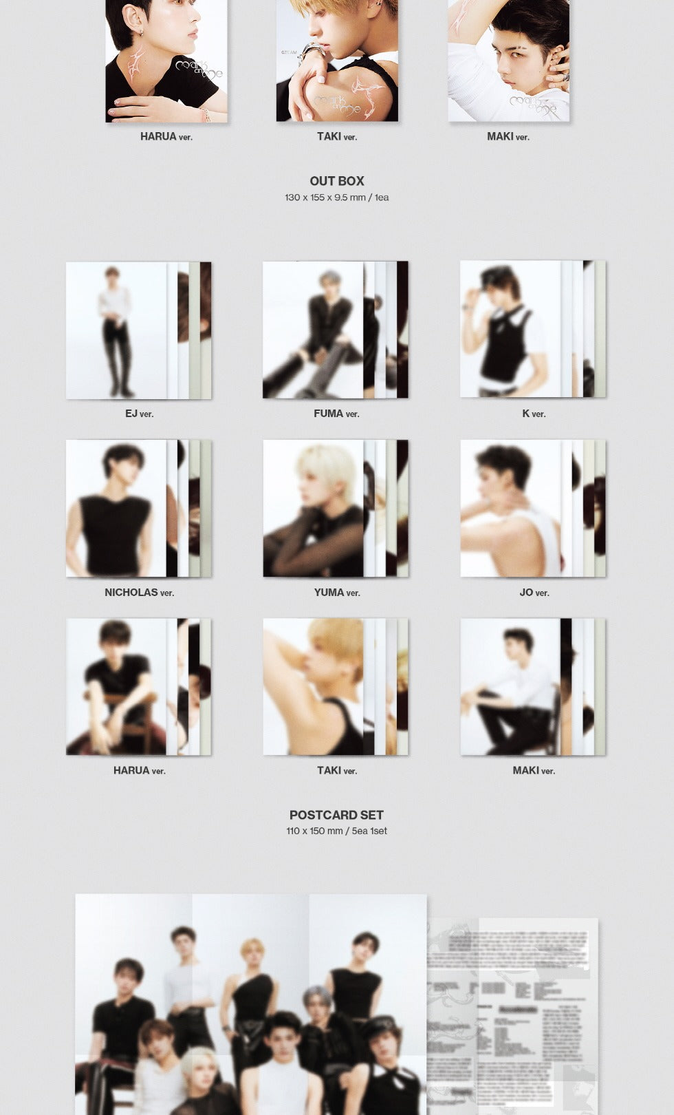 &TEAM - Korea 2nd Mini Album [Mark on Me] SOLO Version (9 Versions)