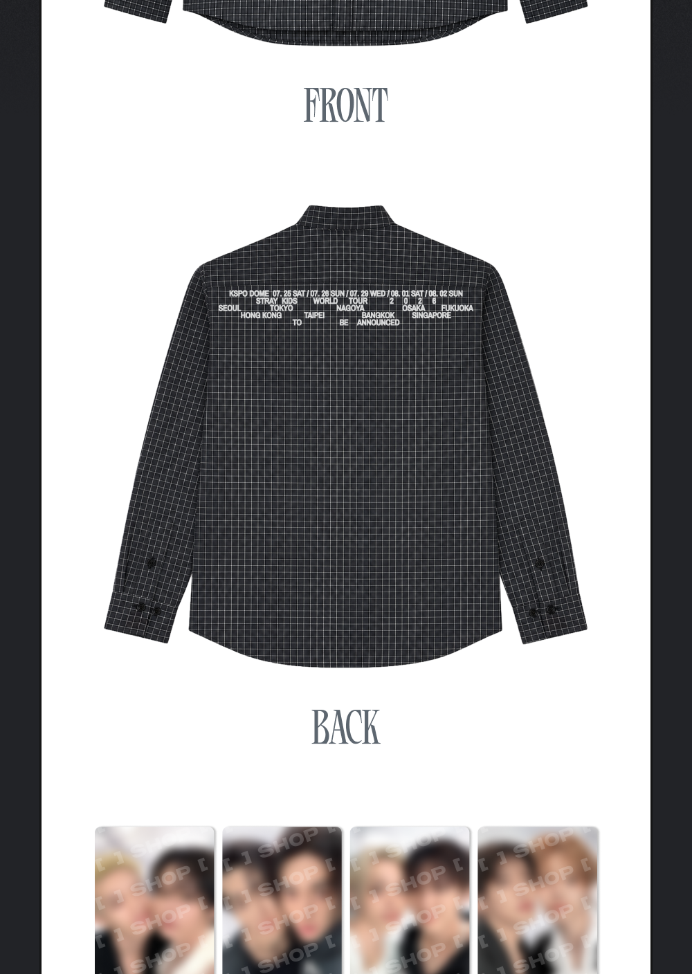 (PRE-ORDER 2026-11-16) Stray Kids - [Stray Kids World Tour <RUN IT SEOUL> Merch] CHECK SHIRT - RUN IT (POB Included Based on Order Amount)